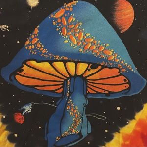 Liquid Blue Space Shrooms Tie Dye T-Shirt Size XL